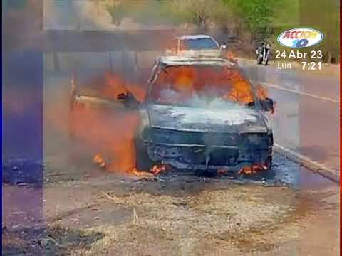 Vehículo se incendia y un menor de edad resulta con quemaduras