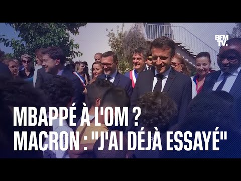 J'ai déjà essayé: Emmanuel Macron répond à des enfants qui veulent voir Mbappé à l'OM