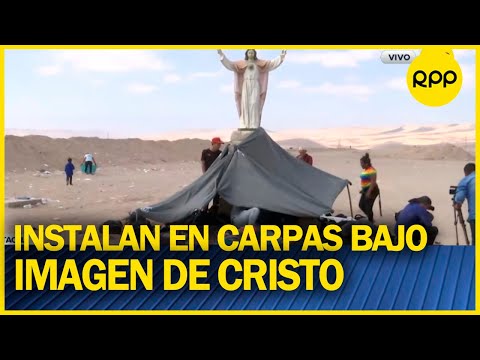 TACNA: Migrantes se instalan en carpas bajo el Cristo de la Concordia