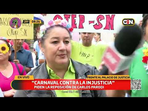 Carnaval contra la injusticia Frente al Palacio de Justicia