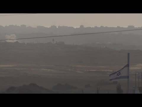 Smoke plumes visible over Gaza Strip as Israel-Hamas war continues