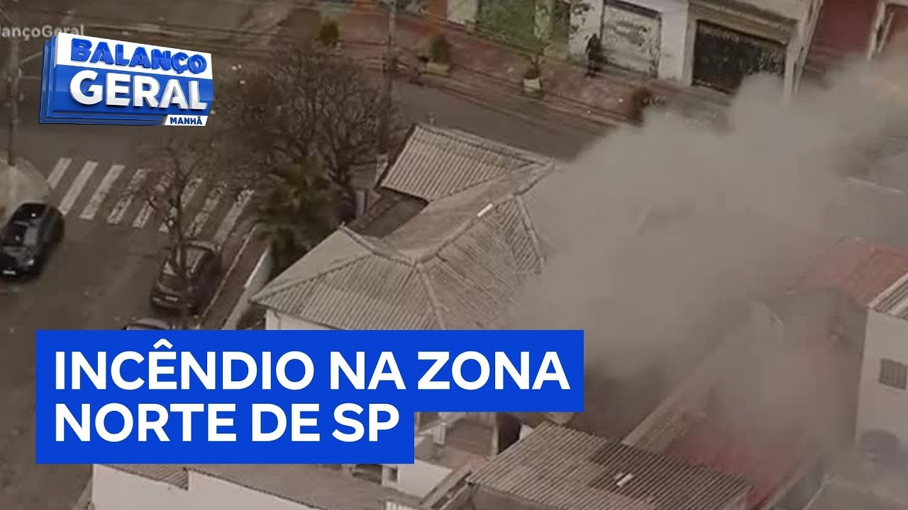 Incêndio de grandes proporções atinge imóvel na zona norte de São Paulo