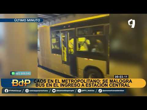 Metropolitano: usuarios reportan que un bus se ha malogrado en la estación central