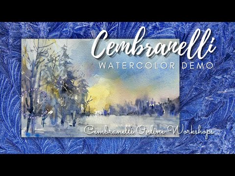 Winter Landscape, Watercolor Demo.