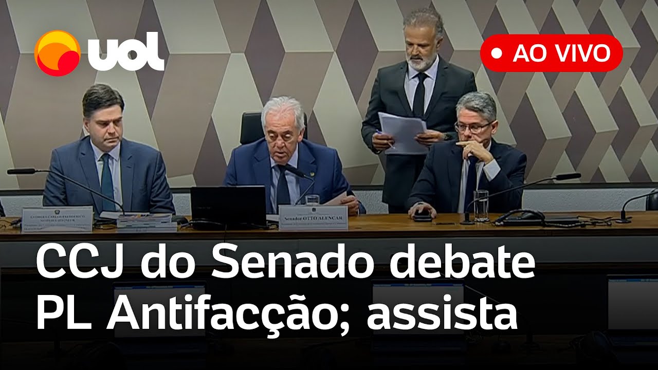 PL Antifacção ao vivo na CCJ do Senado: parlamentares discutem projeto contra o crime organizado