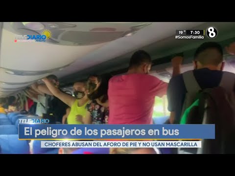 Pasajeros de bus denuncian choferes sin mascarilla