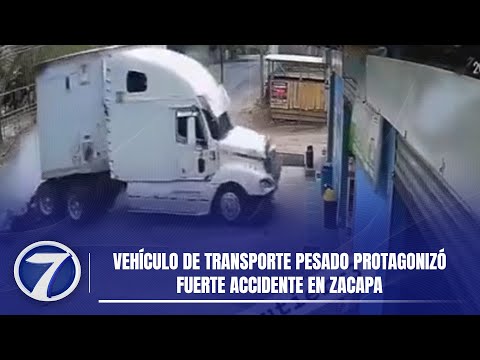 Vehículo de transporte pesado protagonizó fuerte accidente en Zacapa