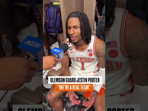 Clemson guard Jestin Porter after the Tigers win over Wake Forest 🗣️ #clemsontigers #accbasketball