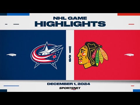 NHL Highlights | Blue Jackets vs. Blackhawks - December 1, 2024