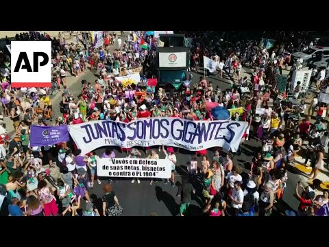 Brazilian women stage protests against bill that would further restrict abortion rights