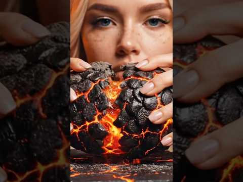 DRAGON EGG 🐉 #aiasmr #mukbang #eating #aigenerated #eatingasmr #satisfying #lava #dragonball