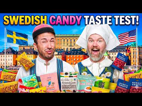 Americans Try WEIRD Swedish Candy For The First Time! - Taste Test
