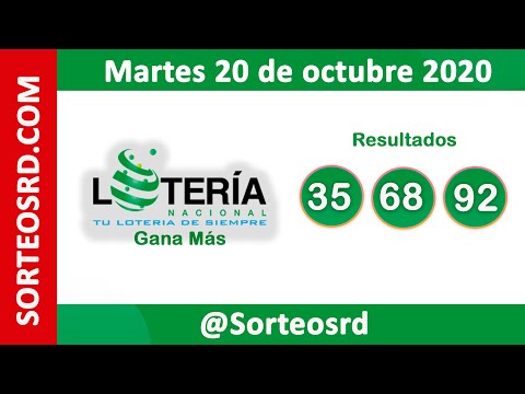 Loteria Nacional Gana Más  en VIVO   / Martes 20 de octubre 2020