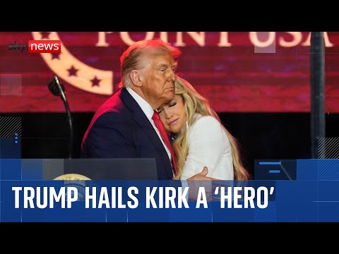 Trump and Charlie Kirk's widow pay their respects to late conservative activist at memorial service
