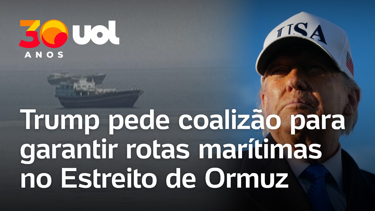 Trump defende coalizão global para proteger navios no Estreito de Ormuz e conter o Irã