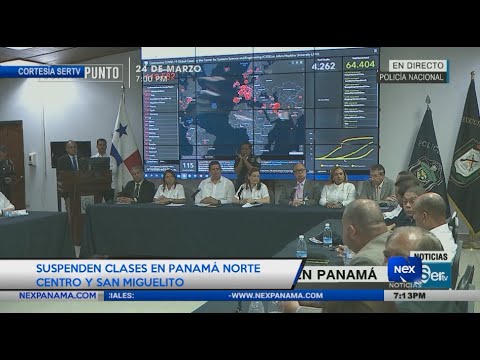 Conferencia de prensa, Suspenden clases en Panamá Norte, Centro y San Miguelito