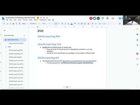 SIG Scheduling Meeting for 2026-08-11
