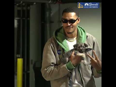 Jordan Poole arrived with a puppy video clip