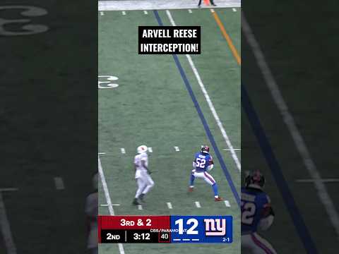 ARVELL REESE TAKES IT 👏 #shorts #nfl #nygiants #giants #highlights #<strong>gameday</strong>
