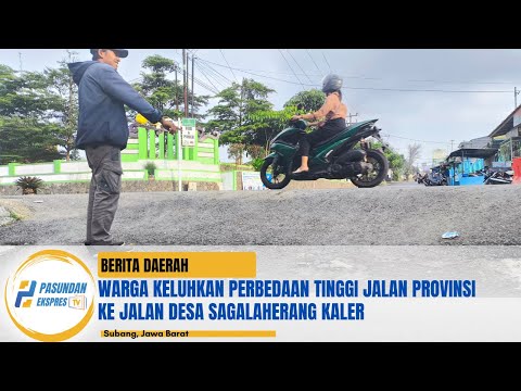 Warga Keluhkan Perbedaan Tinggi Jalan Provinsi ke Jalan Desa Sagalaherang Kaler