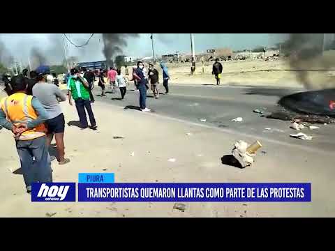 Transportistas quemaron llantas como parte de las protestas
