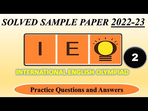 IEO | 2022-23 | CLASS 2 | International English Olympiad | Solved Sample Paper| English Olympiad