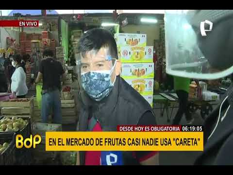 Mercado de Frutas: vendedores y compradores no usan protectores faciales
