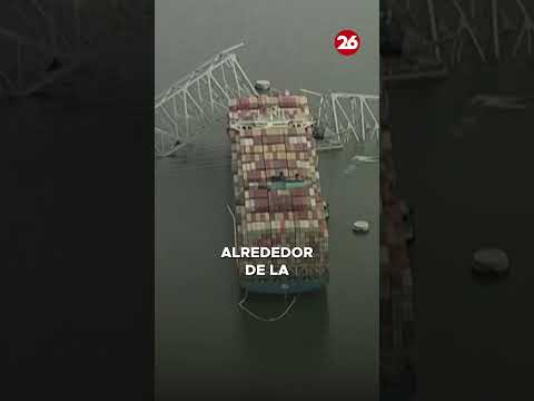 Dramático derrumbe de un puente tras el choque de un carguero en Baltimore