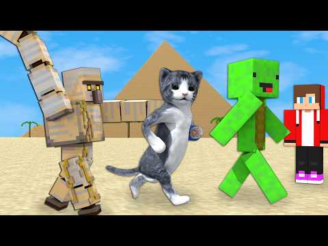 Cat meets JJ and Mikey - Minecraft animation