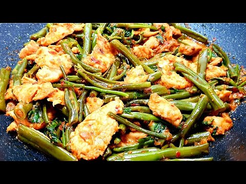 ผัดพริกหมูแกงผักบุ้งนา-กับข้าว ผัดพริกหมูแกงผักบุ้งนา-กับข้าว