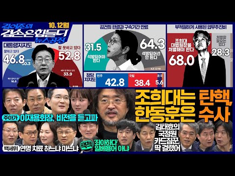 김어준의 겸손은힘들다 뉴스공장 2026년 10월 12일 월요일 [여론조사, 주식아가방, 홍사훈X주진우X윤건영X김기표, 이선민X정재훈X최명기X강지연, 황희두X박대희]