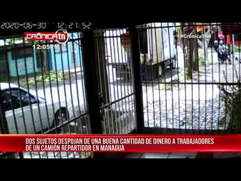 Asaltantes en moto dejan sin mercadería a camión repartidor en Managua - Nicaragua