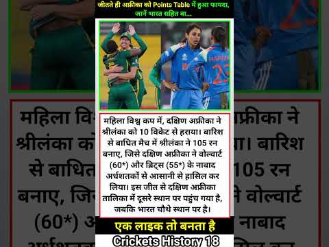 जीतते ही अफ्रीका को Points Table में हुआ फायदा, जानें भारत सहित बा... #cricket #worldcup #shorts