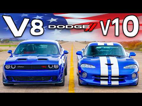 Classic vs. Modern: Dodge Viper GTS Mark I vs. Challenger RT Scat Pack Drag Race Showdown