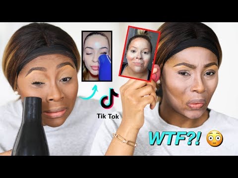 I TRY NOT TO BLIND MYSELF WHILE TRYING TIK TOK MAKEUP HACKS 😩 | DIMMA UMEH