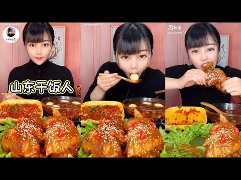 Chinese Mukbang: 🍖 ASMR Eating Show​ - Eat Noodle soup with duck egg & Pig's legs