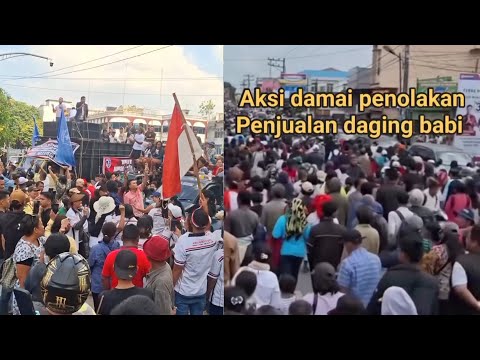 AKSI UNJUKRASA DI KOTA MEDAN RIBUAN WARGA SUARAKAN HIDUP BABI.... SAVE BABI