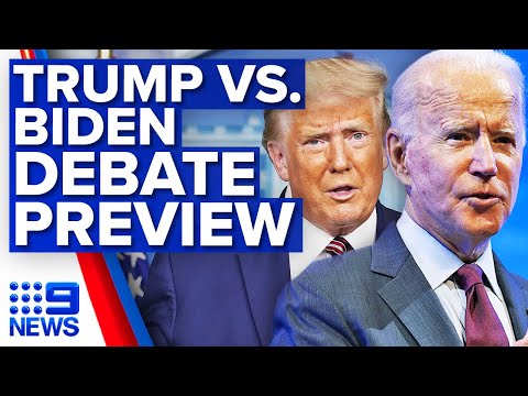 First Biden-Trump US presidential debate gearing up | 9 News Australia