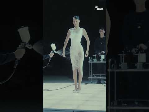 Coperni creates spray-on dress for model Bella Hadid | #Shorts | Dezeen