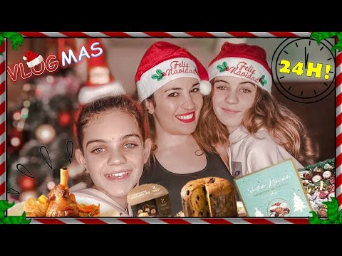 ¡24 HORAS probando COMIDA de NAVIDAD en FAMILIA !🍗 VLOGMAS 2021 🎄 RETO 1 día COMIENDO por COLORES 🌈
