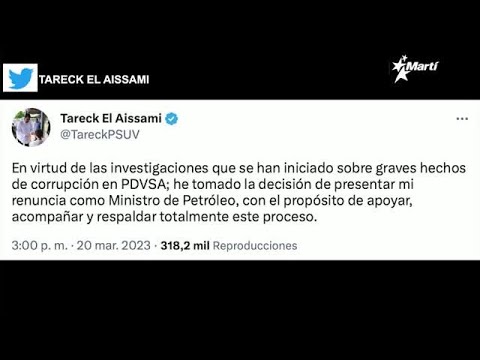 Info Martí | Renuncia Tareck el Aissami, ministro de Petróleo de Venezuela