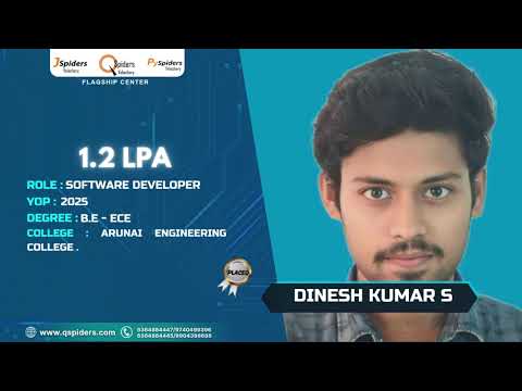 Congratulations, Dinesh Kumar S, for getting placed as a Software  Developer.