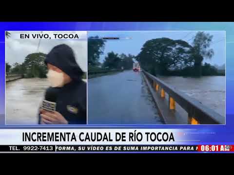 ¡Precaución! Sube nivel del río Tocoa a causa de Huracán #Eta #Honduras