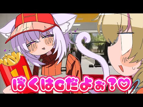 【手描き】ナンパする新人、Gサイズのポテト、冷やしみおーん【さくらみこ/猫又おかゆ/白上フブキ/大神ミオ/尾丸ポルカ/ホロライブ/切り抜き/切り抜き漫画/ホロライブ切り抜き】