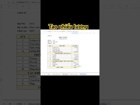 Cách tạo phiếu lương trong Google sheets #excel #exceltips #googlesheets #luong #phieuluong