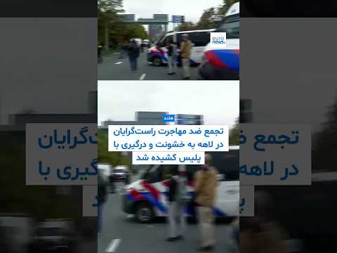 تجمع ضد مهاجرت راست‌گرایان در لاهه به خشونت و درگیری با پلیس کشیده شد