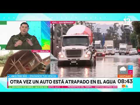 Nuevamente automovilistas quedan atrapados en el agua en San Bernardo | Tu Día | Canal 13