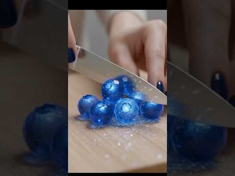 Glass Cutting blueberry🫐 starfruit ⭐#ytshorts#ASMR #Minvibes #Viral #Trendy #FruitCutting