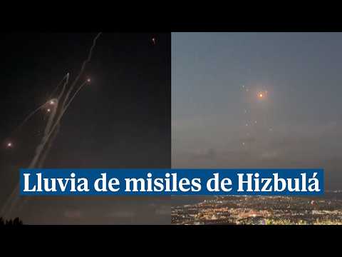 Una lluvia de misiles de Hizbulá impacta en la Cúpula de Hierro de Israel