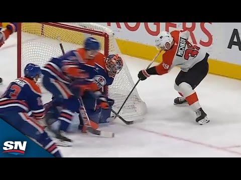 Flyers Matvei Michkov Whacks In First Career NHL Goal, Stands Up After Lengthy Review